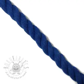 Bomullssnöre tvinnad 2,5 cm cobalt
