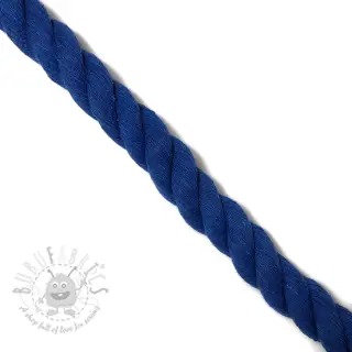 Bomullssnöre tvinnad 2,5 cm cobalt