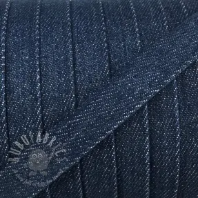 Bomullssnöre platt 15 mm Denim petrol