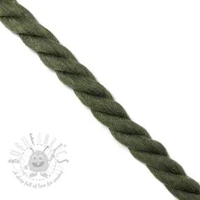 Bomullssnöre tvinnad 2,5 cm army