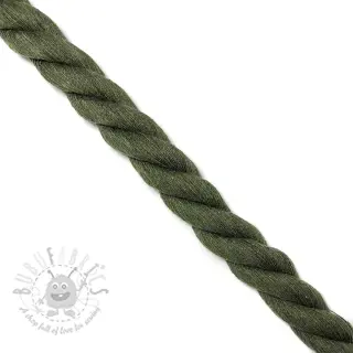Bomullssnöre tvinnad 2,5 cm army