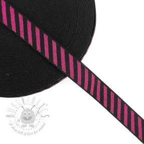 Slätt resårband 2,5 cm Diagonal fuchsia