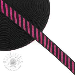 Slätt resårband 2,5 cm Diagonal fuchsia