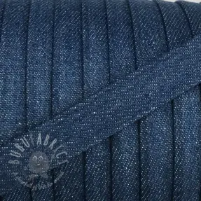 Bomullssnöre platt 15 mm Denim blue