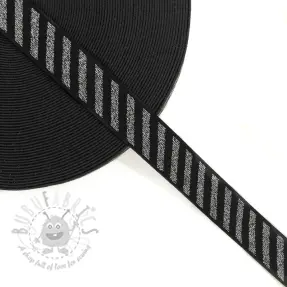 Slätt resårband 2,5 cm Diagonal dark grey