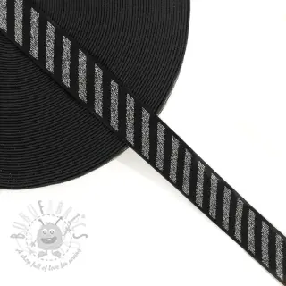 Slätt resårband 2,5 cm Diagonal dark grey