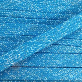 Bomullssnöre platt 15 mm melange aqua