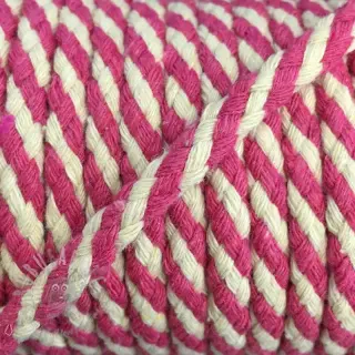 Bomullssnöre 5 mm fuchsia ecru