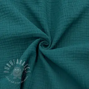 Dubbelgasväv/muslin dark cyan ORGANIC