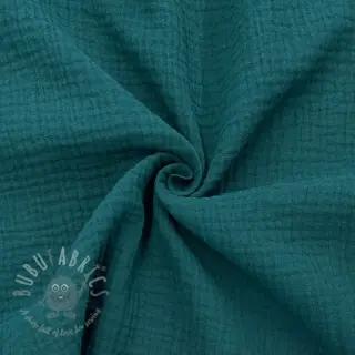 Dubbelgasväv/muslin dark cyan ORGANIC