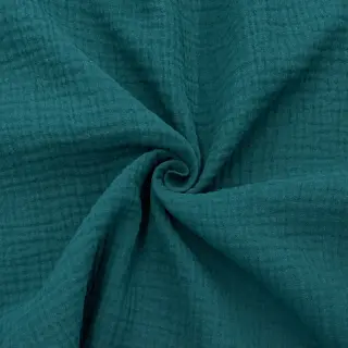 Dvojitá gázovina/mušelín dark cyan ORGANIC