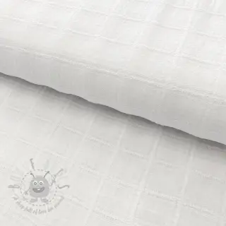 Bomullstyg EMBROIDERY DOBBY Square white