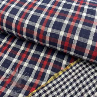 Dubbelgasväv/muslin Double sided Checks navy