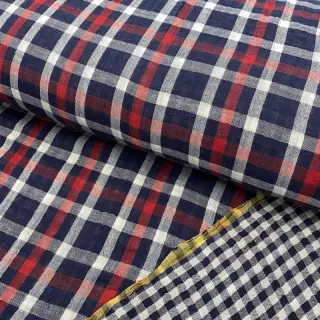 Dvojitá gázovina/mušelín Double sided Checks navy