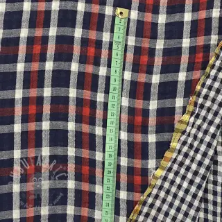 Dubbelgasväv/muslin Double sided Checks navy