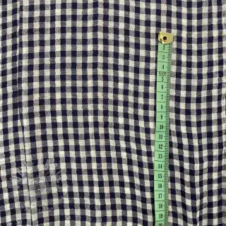 Dubbelgasväv/muslin Double sided Checks navy