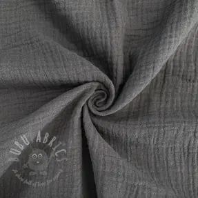 Dubbelgasväv/muslin dark grey ORGANIC