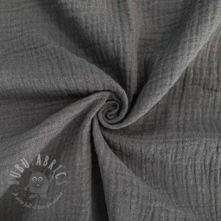 Dubbelgasväv/muslin dark grey ORGANIC