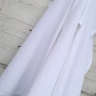 Bomull med vaffelbindning white