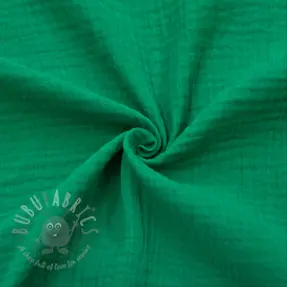 Dubbelgasväv/muslin hunter green ORGANIC