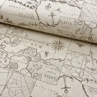 Dekoračná látka Linenlook Map mediterranean sea