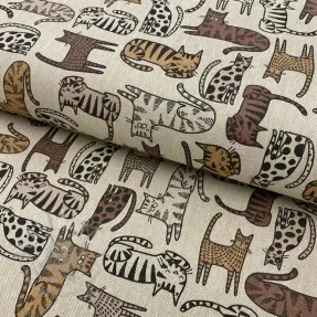 Dekorationstyg Linenlook Cat wildlife art