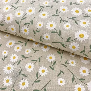 Dekorationstyg Linenlook Daisy sweet field