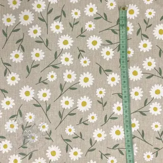 Dekorationstyg Linenlook Daisy sweet field