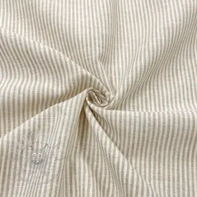 Lin med bomull Lira medium stripe beige