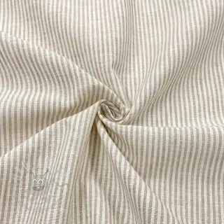 Lin med bomull Lira medium stripe beige