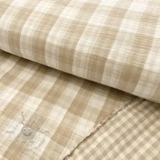 Dubbelgasväv/muslin Double sided CHECKS MINI beige