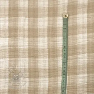 Dubbelgasväv/muslin Double sided CHECKS MINI beige