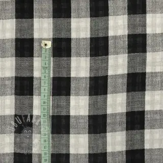 Dubbelgasväv/muslin Double sided CHECKS MINI black