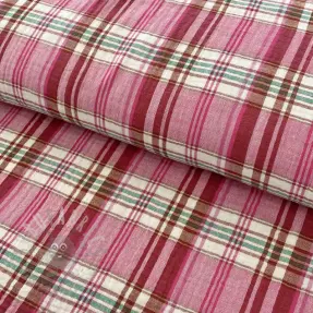 Dubbelgasväv/muslin Double sided CHECKS pink