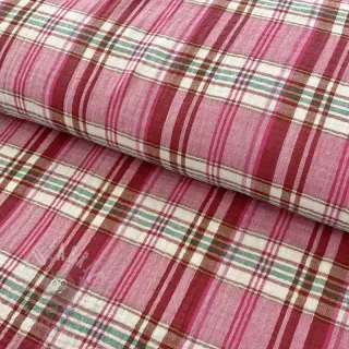Dubbelgasväv/muslin Double sided CHECKS pink