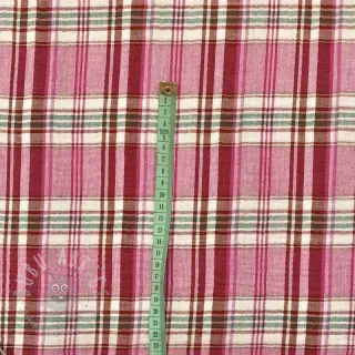 Dubbelgasväv/muslin Double sided CHECKS pink