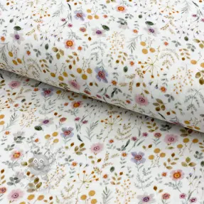 Dubbelgasväv/muslin Lovely meadow white