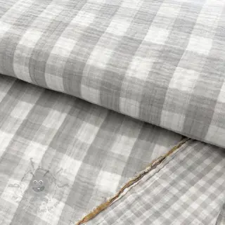 Dubbelgasväv/muslin Double sided CHECKS MINI grey