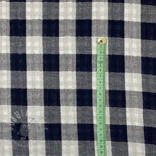 Dubbelgasväv/muslin Double sided CHECKS MINI navy