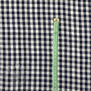 Dubbelgasväv/muslin Double sided CHECKS MINI navy