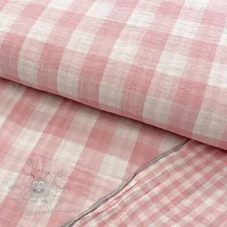 Dubbelgasväv/muslin Double sided CHECKS MINI old rose