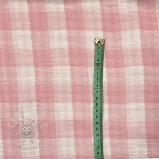 Dubbelgasväv/muslin Double sided CHECKS MINI old rose