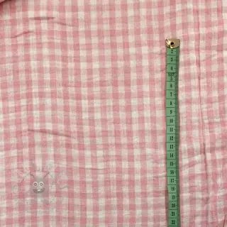 Dubbelgasväv/muslin Double sided CHECKS MINI old rose