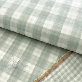 Dubbelgasväv/muslin Double sided CHECKS MINI nile