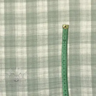 Dubbelgasväv/muslin Double sided CHECKS MINI nile