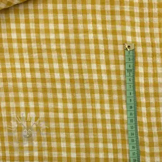 Dubbelgasväv/muslin Double sided CHECKS MINI ochre