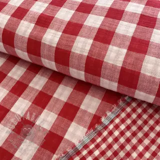 Dubbelgasväv/muslin Double sided CHECKS MINI red