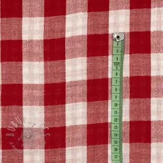 Dubbelgasväv/muslin Double sided CHECKS MINI red