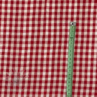 Dubbelgasväv/muslin Double sided CHECKS MINI red