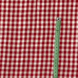 Dvojitá gázovina/mušelín Double sided CHECKS MINI red